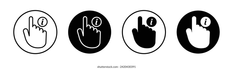 Hand with Information Vector Line Icon Illustration.