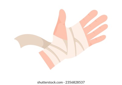 Hand Injuries Treatment With Bandage Up Vector Illustration