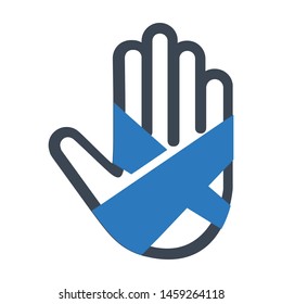 Hand injury flat vector icon