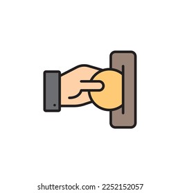 Icono de color insertado a mano. signo de estilo lineal para concepto móvil y diseño web. I