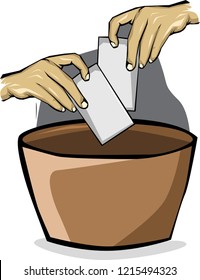 Hand insert paper into the box