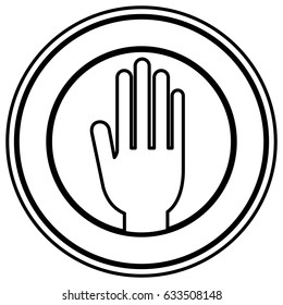 Hand inside seal stamp icon. Vote president election government  and campaign theme. Isolated design. Vector illustration