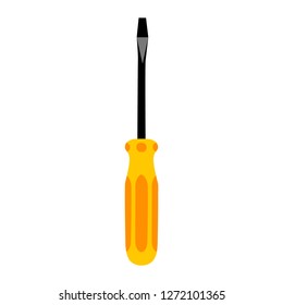 Hand instrument, isolated screwdriver, simple vector illustration