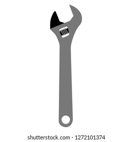 Hand instrument, isolated spanner, simple vector illustration