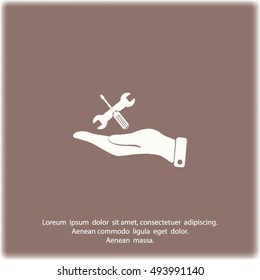 hand and instrument vector icon