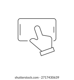 Mão interagindo com a interface horizontal da tela do smartphone paisagem