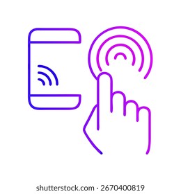A hand interacts with a sensor, symbolizing access control and user experience. Vibrant gradients suggest modernity and connectivity, hinting at a seamless interface.