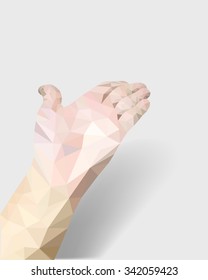 hand invite poly vector graphic.