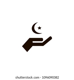 hand with islam sign icon. flat design