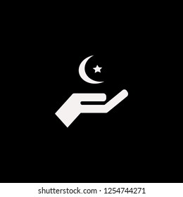 hand islam sign vector icon. flat hand islam sign design. hand islam sign illustration for graphic 