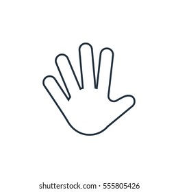 hand isolated line icon on white background