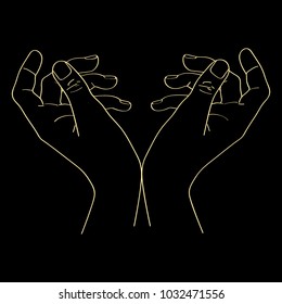 Hand isolated on white. Hand drawing sketch vector illustration