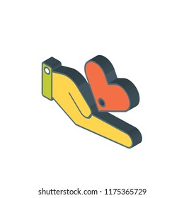 Hand isometric left top view 3D icon