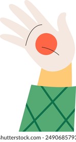 Mano con la Ilustración vectorial de la bandera de Japón
