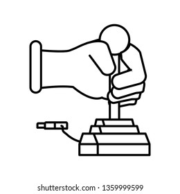 hand with joystick for video game