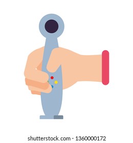 hand with joystick for video game