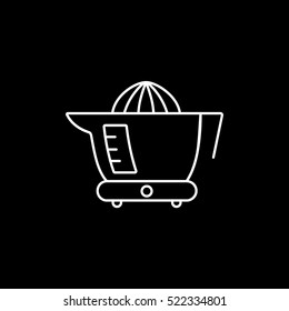 Hand Juicer Line Icon On Black Background
