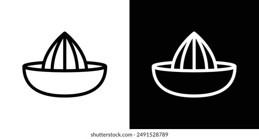Hand Juicer outlined icon set in black and white colors