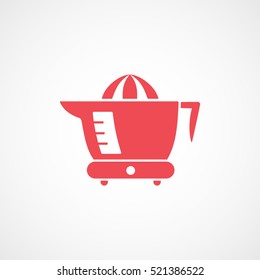 Hand Juicer Red Flat Icon On White Background