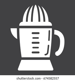 Hand juicer solid icon, household and appliance, vector graphics, a glyph pattern on a black background, eps 10.