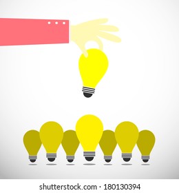 hand keep up bulb idea from idea group