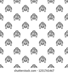 Hand keep global bulb pattern seamless vector repeat for any web design