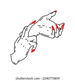 the hand keeps the finger on the pulse.vector illusgtration.hand drawn elements isolated on white background.linear style.modern design for tattoo,poster,banner,print,and different uses