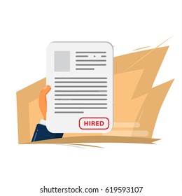 Hand keeps the resume of the employee whom hr hired to work