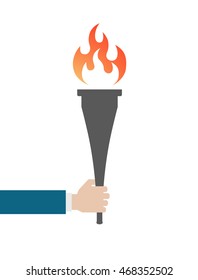 hand keeps torch flame icon