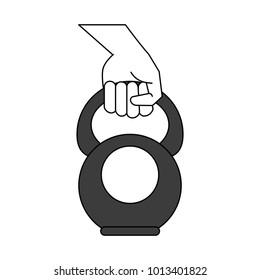 Hand with kettlebell weight