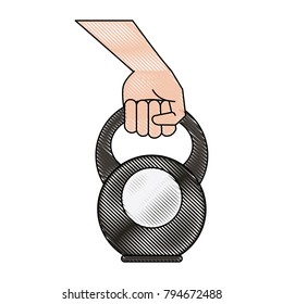 Hand with kettlebell weight