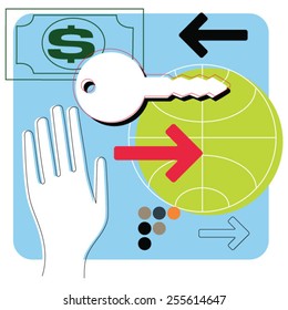 Hand and key