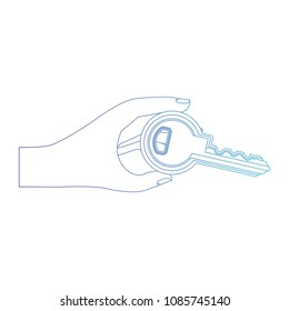 hand with key door isolated icon