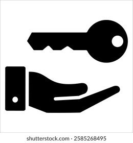 Hand Key Icon Element For Design