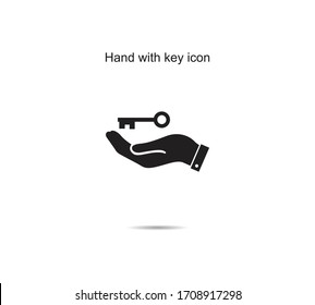 Hand with key icon ideas design vector illustration graphic on background