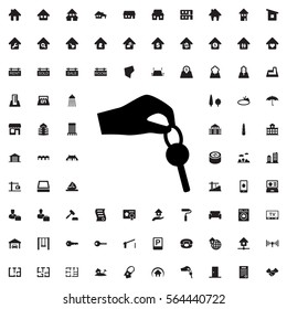 hand with key icon illustration isolated vector sign symbol