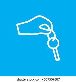 Hand With Key Icon Illustration Isolated Vector Sign Symbol