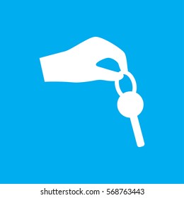 hand with key icon illustration isolated vector sign symbol