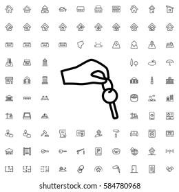 hand with key icon illustration isolated vector sign symbol. Real Estate icons set.