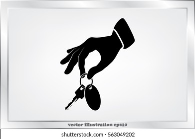 Hand Key Icon Vector 