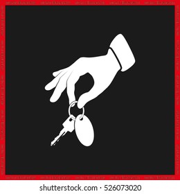 hand, key icon vector illustration eps10. Isolated badge for website or app - stock infographics