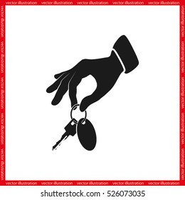 hand, key icon vector illustration eps10. Isolated badge for website or app - stock infographics
