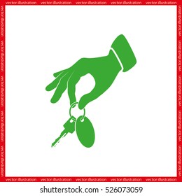 hand, key icon vector illustration eps10. Isolated badge for website or app - stock infographics