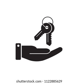 Silhouette Hand Key Holding Rental Buying Stock Vector (royalty Free 