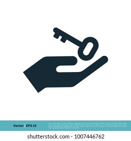 Hand and Key Icon Vector Logo Template Illustration Design. Vector EPS 10.