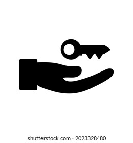 Hand key icon.home,secure (vector illustration)