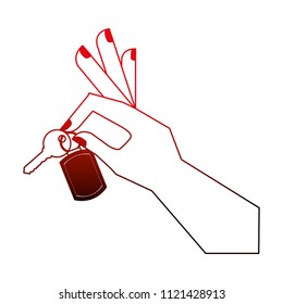 hand with key isolated icon