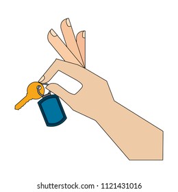 hand with key isolated icon