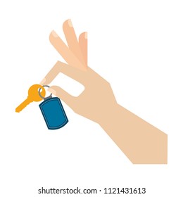 hand with key isolated icon