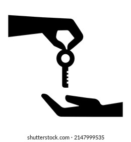 hand key silhouette icon. Cloud storage. Logo symbol. Business concept. Vector illustration. stock image.